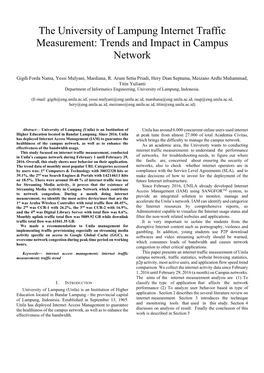 The University of Lampung Internet Traffic Measurement: Trends and Impact in Campus Network