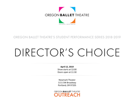 Oregon Ballet Theatre's Student Performance