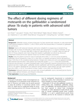 The Effect of Different Dosing Regimens of Motesanib on the Gallbladder