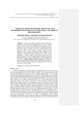 Strategy to Block Traffic Create by Anti Censorship Software in Lan for Small and Medium Organisation