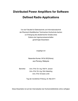 Distributed Power Amplifiers for Software Defined Radio Applications