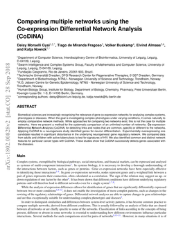 Comparing Multiple Networks Using the Co-Expression Differential Network Analysis (Codina)