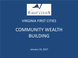 Virginia First Cities Community Wealth Building