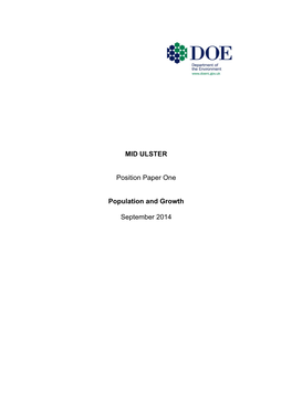 MID ULSTER Position Paper One Population and Growth September