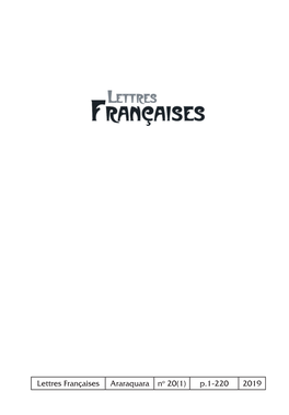 Lettres Françaises Araraquara No 20(1) P.1-220 2019