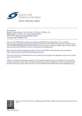 Biomedicine Source: Science News, Vol. 142, No. 3 (Jul. 18, 1992), P. 46