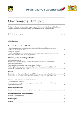 Oberfränkisches Amtsblatt Nr. 1/2015