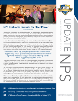 NPS Evaluates Biofuels for Fleet Power by Amanda D