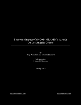 Economic Impact of the 2014 GRAMMY Awards on Los Angeles County ______