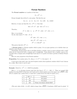 Fermat Numbers