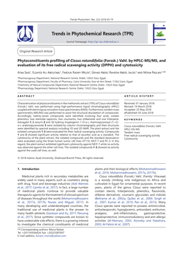 Trends in Phytochemical Research (TPR) Trends in Phytochemical Research (TPR)