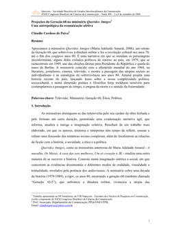 Projeções Da Geração 68 Na Minissérie Queridos Amigos1 Uma Antropológica Da Comunicação Afetiva