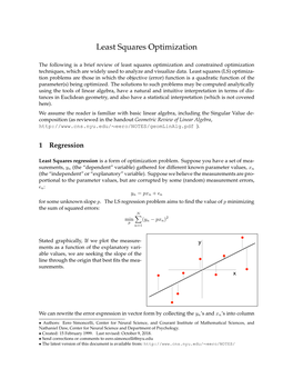 Least Squares Optimization