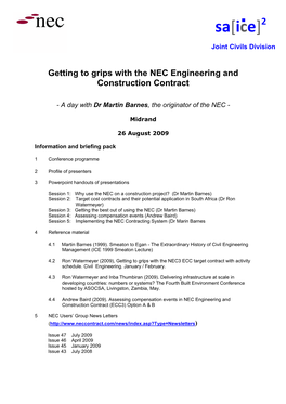 Getting to Grips with the NEC Engineering and Construction Contract