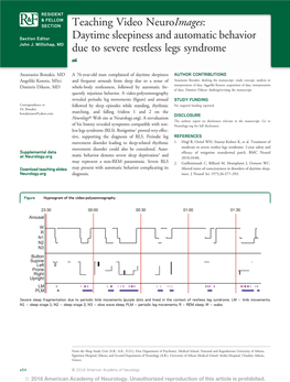 Daytime Sleepiness and Automatic Behavior Due to Severe