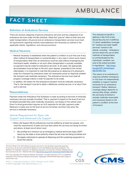 Ambulance Fact Sheet