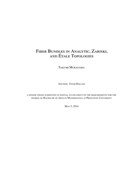 Fiber Bundles in Analytic, Zariski, and Étale Topologies