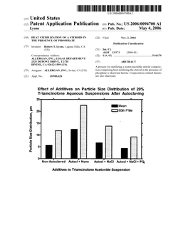 Triamcinolone Aqueous Suspensions After Autoclaving