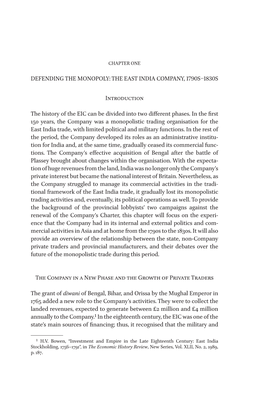THE EAST INDIA COMPANY, 1790S–1830S Introduction The