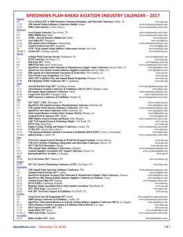 Speednews Plan-Ahead Aviation Industry Calendar