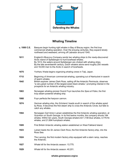 Whaling Timeline C