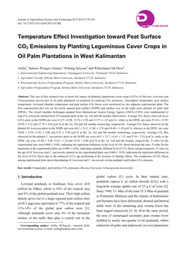Temperature Effect Investigation Toward Peat Surface CO2