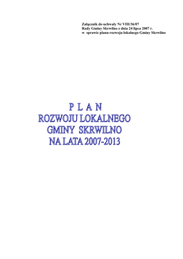 Plan Rozwoju Lokalnego Gminy SKRWILNO Na Lata 2007