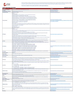 Airlines Operating in the Pacific Updated 6 July 2020