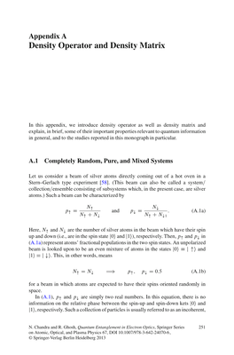 Density Operator and Density Matrix