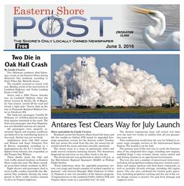 Antares Test Clears Way for July Launch All Passengers Were Properly Re- Strained