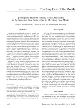 Ipratropium-Bromide-Induced Acute Anisocoria in the Intensive Care Setting Due to Ill-Fitting Face Masks