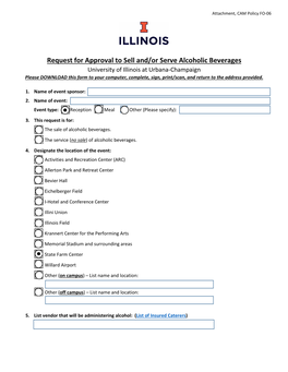 Alcohol Approval Form