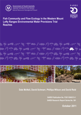Fish Community and Flow Ecology in the Western Mount Lofty Ranges Environmental Water Provisions Trial Reaches