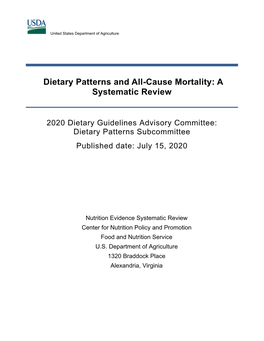 Dietary Patterns and All-Cause Mortality: a Systematic Review
