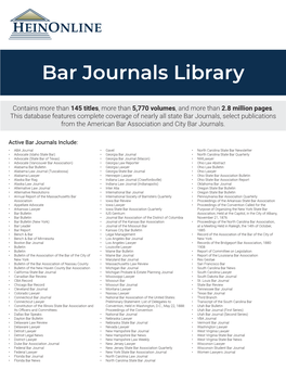 Bar Journals Library