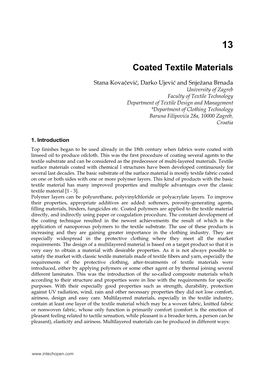 Coated Textile Materials