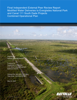 Modified Water Deliveries to Everglades National Park and Canal 111 South Dade Projects Combined Operational Plan