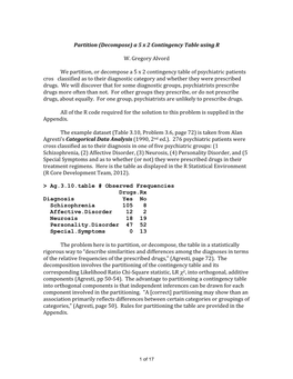 Partition (Decompose) a 5 X 2 Contingency Table Using R W