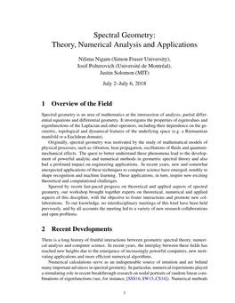 Spectral Geometry: Theory, Numerical Analysis and Applications