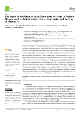 The Effect of Tocilizumab on Inflammatory Markers in Patients