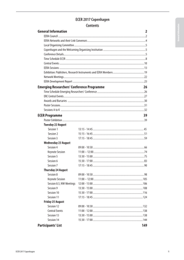 ECER 2017 Copenhagen Contents General Information 2 EERA Council