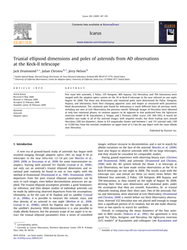 Triaxial Ellipsoid Dimensions and Poles of Asteroids