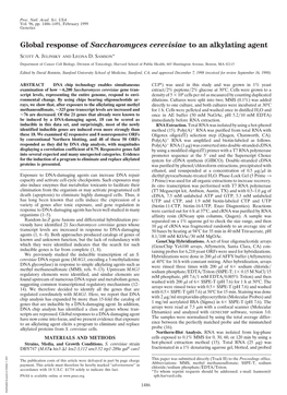 Global Response of Saccharomyces Cerevisiae to an Alkylating Agent