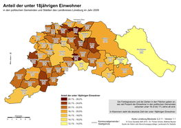 Anteil Der Unter 18Jährigen Einwohner in Den Politischen Gemeinden Und Städten Des Landkreises Lüneburg Im Jahr 2009