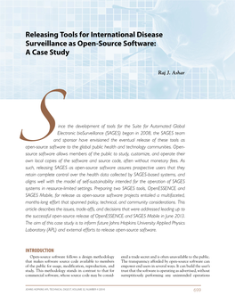 Releasing Tools for International Disease Surveillance As Open-Source Software: a Case Study