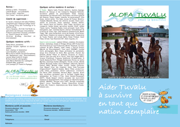 ALOFA TUVALU L'association Tuvalu Nation En Voie De Disparition