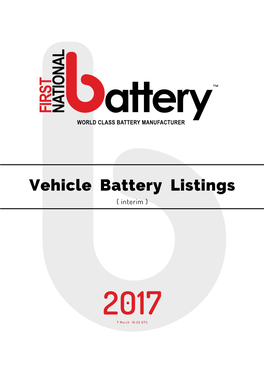 Vehicle Battery Listings ( Interim )