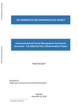 Tax Administration Modernization Project