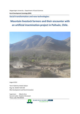 Mountain Livestock Farmers and Their Encounter with an Artificial Insemination Project in Paihuén, Chile