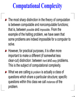 Computational Complexity